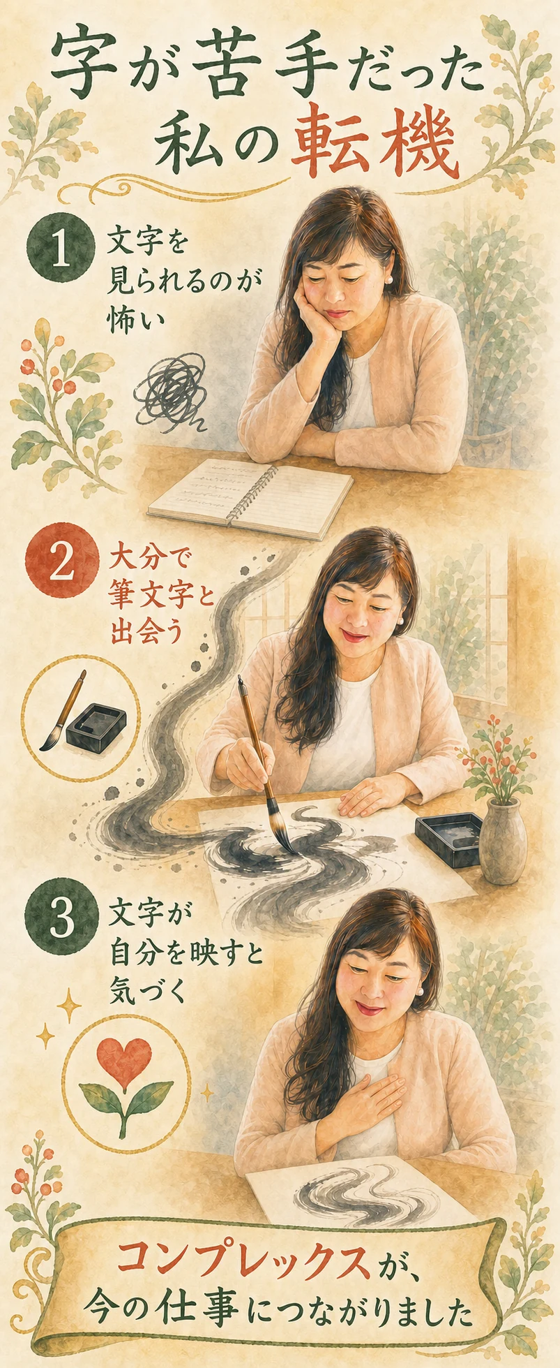 文字への苦手意識から大分で筆文字と出会い、今の仕事につながるまでの転機(スマートフォン版)